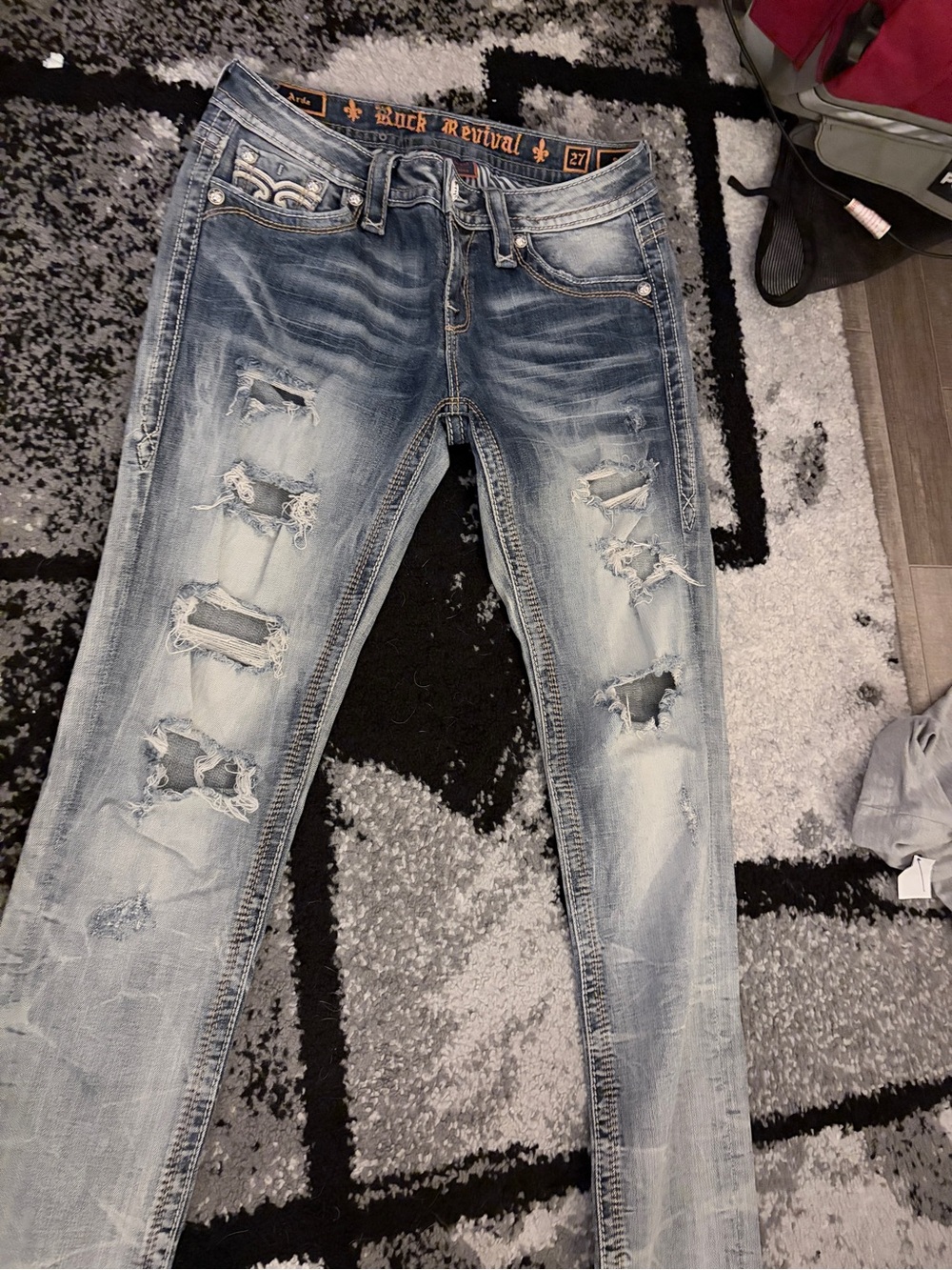 Rock Revival Women's Light Wash Distressed Skinny Jeans